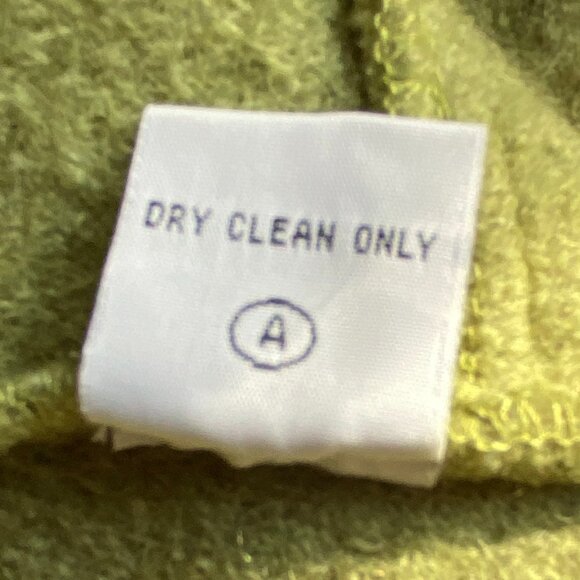 Elena Solano Boiled Wool Ruffle Wrap Jacket Green Cottagecore Artsy Lagenlook-L - Picture 13 of 14